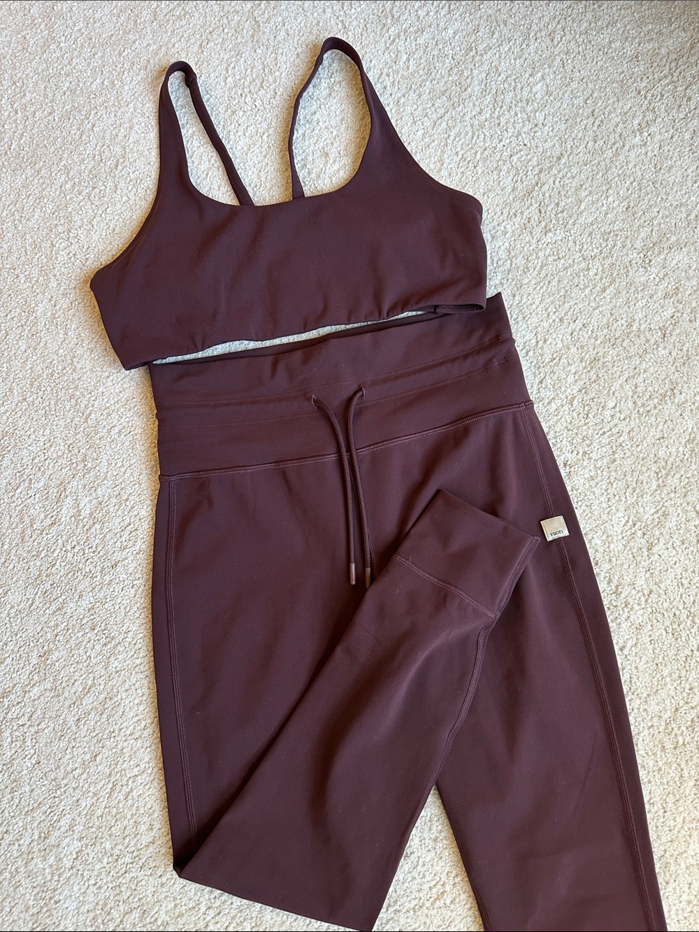 Vuori Maroon Bra + Leggings Set